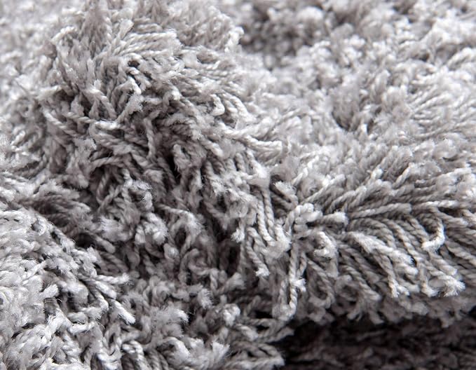 Unique Loom Solid Shag Collection Area Rug (9' x 12' Rectangle, Cloud Gray) | Modern solid area rug for living room, bedroom & dining room. Stain-resistant, easy-care, kid & pet friendly