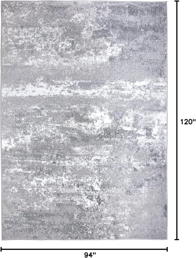 Rugshop Watercolor Distressed Modern Bohemian Area Rug Gray 7'10" x 10'