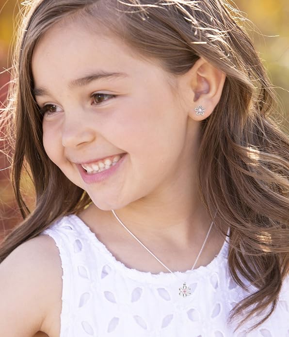 Cherished Moments .925 Sterling Silver Daisy Simulated Birthstone Necklace