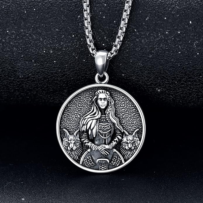 Seiyang Sterling Silver Viking Necklace Norse Jewelry Gift for Men Women with 2mm 22+2 IN Rolo Chain (with Gift Box)