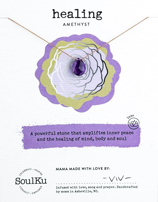 SOULKU Luxe Inspirational Necklace, Empowerment Jewelry, Handcrafted Necklace For Women, Gift For Mom, 2" Extender With Lobster Clasp, 16" Nylon Cord