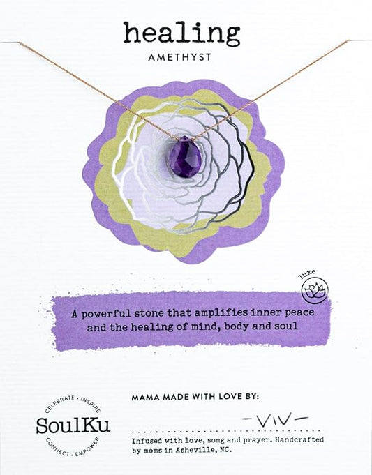 SOULKU Luxe Inspirational Necklace, Empowerment Jewelry, Handcrafted Necklace For Women, Gift For Mom, 2" Extender With Lobster Clasp, 16" Nylon Cord