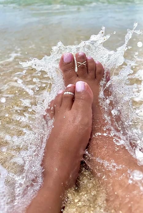 TOE RINGS & THINGS CrissCross Adjustable Toe Ring | Gold Filled or Sterling Silver | One Size Fits All