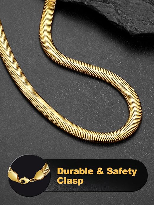 U7 Cuban Link Chain for Men Women Stainless Steel Curb Necklace, 7/9/12/15 MM Chunky Chain Silver/Gold/Black Mens Hip Hop Jewelry 18''-30''