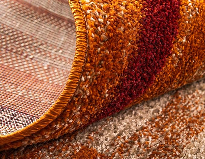 Unique Loom Autumn Collection Modern Contemporary Casual Abstract Area Rug (Beige/ Terracotta Rustic, 2 x 3 ft Rectangular)