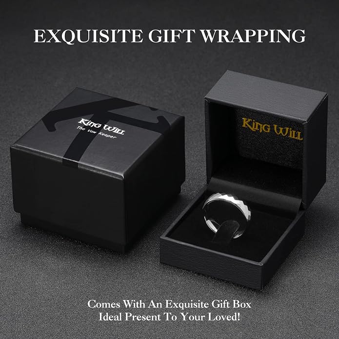 King Will Tungsten Carbide Wedding Ring for Men Women Promise Ring for Couple 2mm/4mm/6mm Black/Silver/Gold/Rose Gold Multi-faceted Shining Luster High Polished Wedding Band Comfort Fit