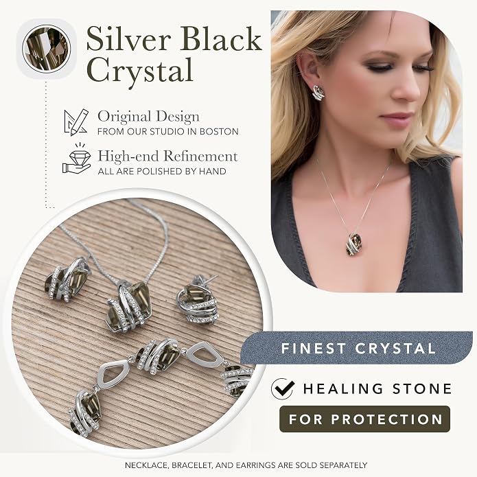Leafael Wish Stone Pendant Necklace with Birthstone Crystal, 18K Rose Gold Plated/Silvertone, 18" + 2"