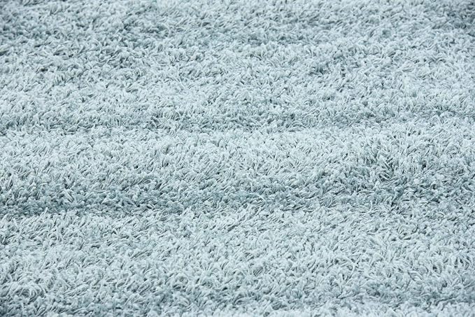 Unique Loom Solid Shag Collection Area Rug (8' Square, Light Slate Blue)