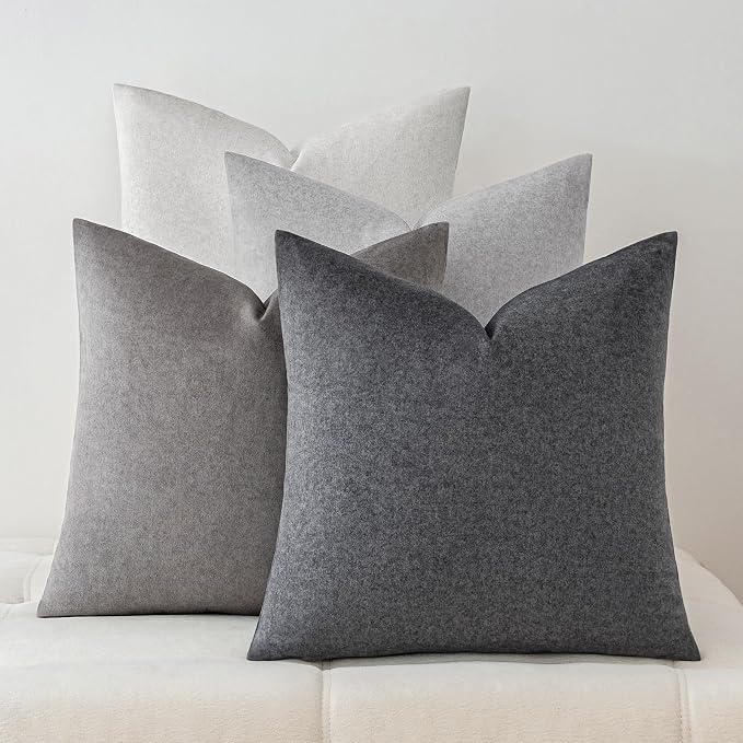 a moment Waterproof Throw Pillow Covers Set of 4,18x18 Inch Outdoor Stain Resistant Pet Friendly Pillowcases Cushion Covers for Patio Sofa and Living Room,Urban Cozy