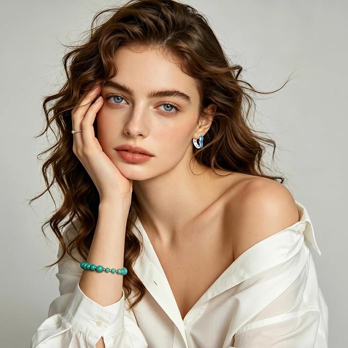 Opal/Turquoise Huggie Earrings 925 Sterling Silver Opal/Turquoise Small Animal Huggie Hoop Earrings Animal Huggies Earring Jewelry Gifts for Women Mom Her