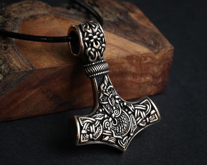 Baldur Jewelry - Thors Hammer Necklace Pendant Mjölnir - Viking Norse Thor Hammer Pendant Viking Jewelry - Thor Necklace - Thor Gifts for Men - Viking Necklace for Men