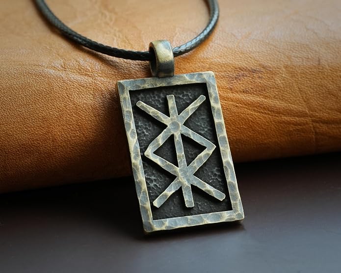 Baldur Jewelry - Elder Futhark Bind Protection Rune Necklace - Talisman Pendant Amulet - Viking Runes Norse Jewelry - Viking Jewelry for Men Women - Gifts for Men