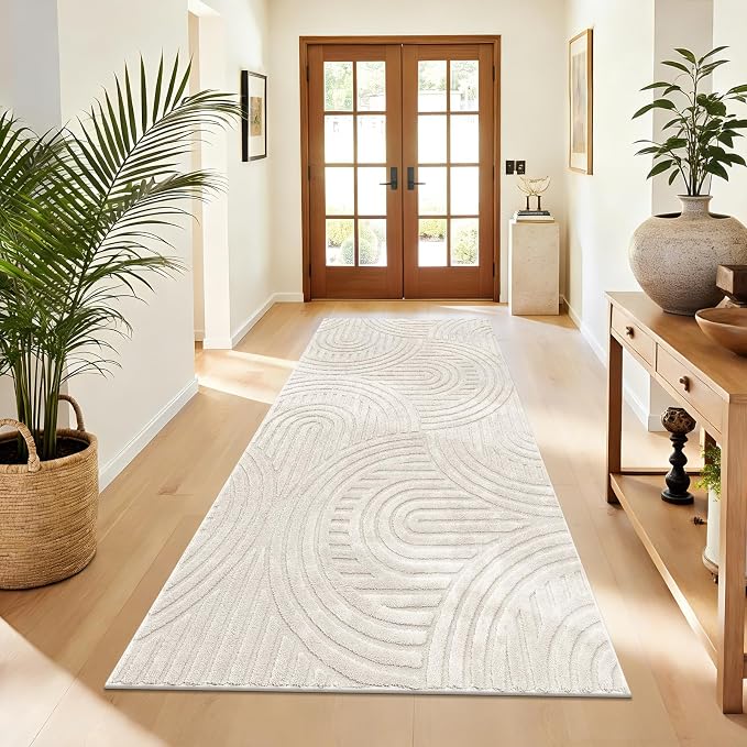 Pauwer Area Rugs for Living Room 3x6, Non Slip Washable Modern Rug, Beige | Soft Fluffy, Boho Neutral, Indoor Floor Carpet, For Bedroom Entryway Dining Room Nursery Farmhouse