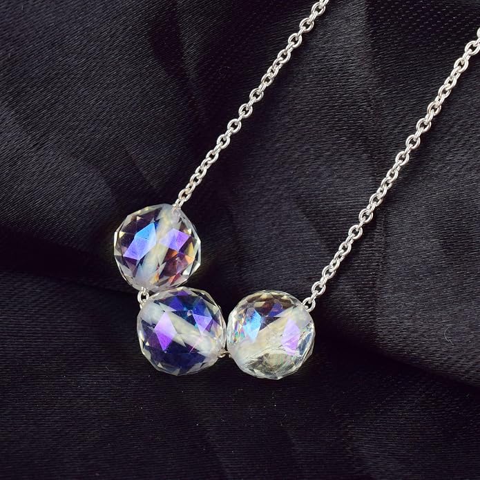 Dainty Angel Aura Quartz Crystals Pendant Necklace, Protection Gemstone Necklace, Energy Healing Spiritual Crystals, Birthday, Gift for Women, Gemstone Jewelry 18 inch AAA+ Quality (angel aura C)