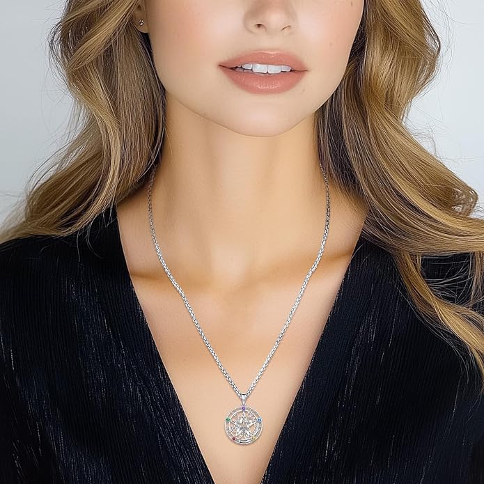 Pentagram Necklace Sterling Silver Triple Moon Goddess/Celtic Knot Witches Knot/Ankh/Sun and Moon/Hecate/Lilith/Santa Muerte/Tetragrammaton Pendant Necklace Pagan Wiccan Magic Egyptian Amulet Jewelry for Women Men