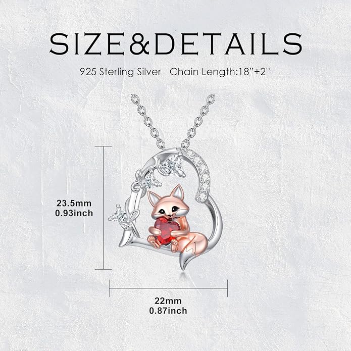 PELOVNY Teddy Bear Necklace for Women 925 Sterling Silver Bear/Highland Cow/Fox/Cat/Axolotl Birthstone Necklace Christmas Birthday Jewelry Gifts for Mom Daughter Wife Sister