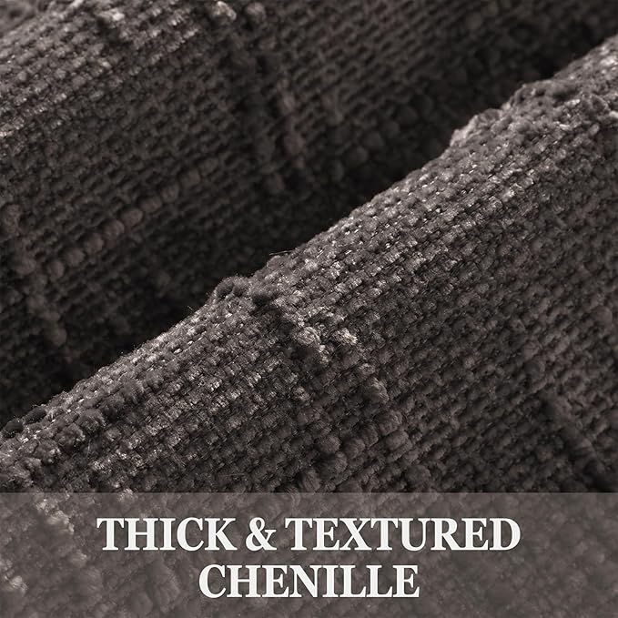 decorUhome Textured Chenille Throw Pillow Covers 22x22 Set of 2 Dark Brown | Fall Modern Farmhouse Soft Cozy Slubby Couch Pillow Cases Boho Decorative Pillow Cases for Bed Sofa Living Room Home Decor