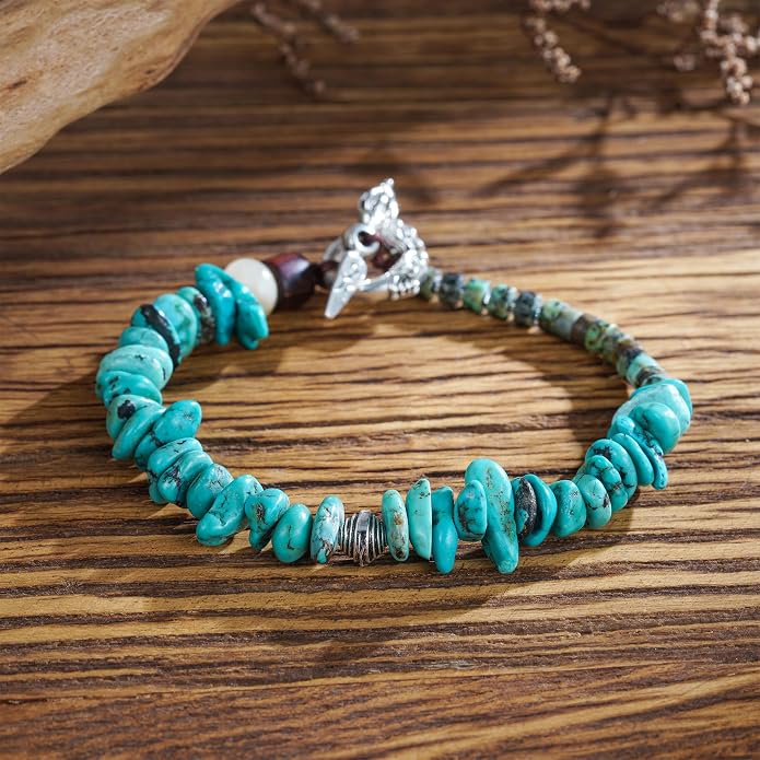 Plumiss Women Boho Handmade Natural Stone Crystal Leather Bead Wrap Bracelets Collection