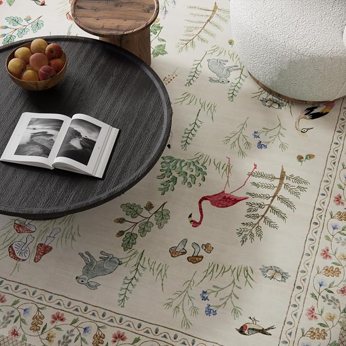 6x9 Area Rugs for Living Room: Washable Bedroom Rug Stain Resistant Non Slip Low Pile Soft Lightweight Soft Carpet Rugs for Kitchen Dining Room Farmhouse Nursery Kids Room Home Office Indoor