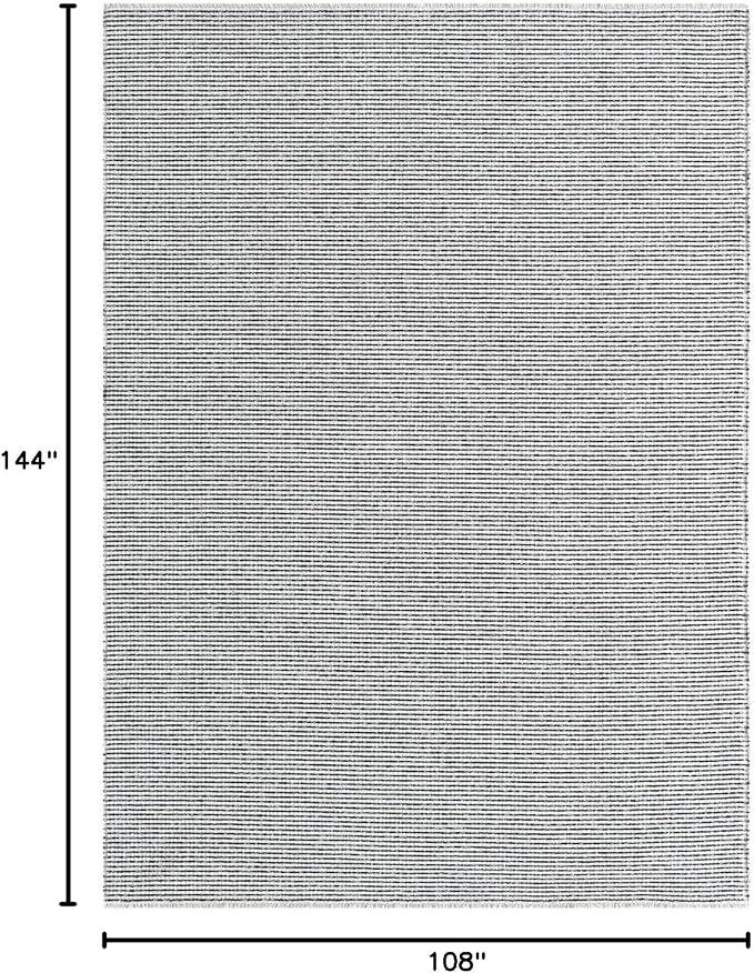 LUXE WEAVERS Two-Tone Fringed Area Rug Black 9x12