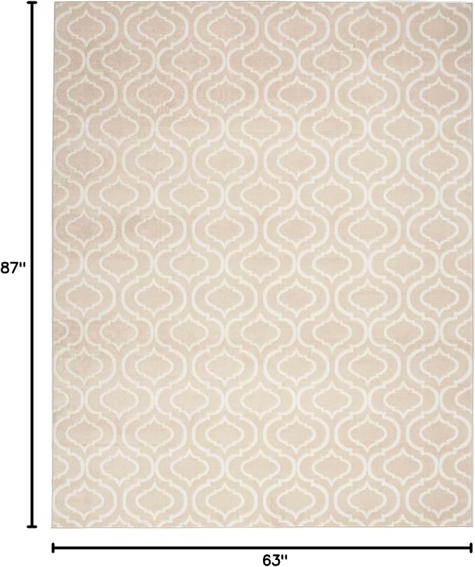 Nourison Home Jubilant Contemporary Beige 5'3" x 7'3" Area -Rug, Easy -Cleaning, Non Shedding, Bed Room, Living Room, Dining Room, Kitchen (5x7)