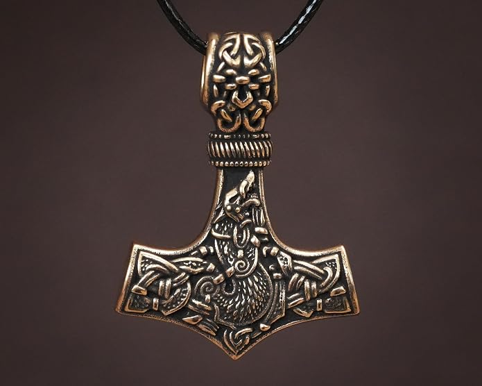 Baldur Jewelry - Thors Hammer Necklace Pendant Mjölnir - Viking Norse Thor Hammer Pendant Viking Jewelry - Thor Necklace - Thor Gifts for Men - Viking Necklace for Men