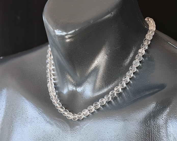 Natural Gemstone Beaded Choker Necklace | 8mm Handmade Adjustable Jewelry for Men & Women | Chakra Balancing Crystal Necklace | Spiritual Gift | Macrame Cord with Extender
