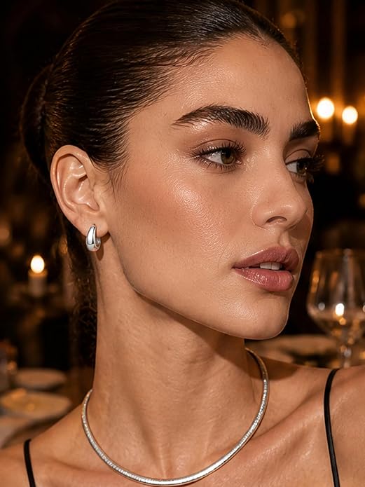 Bestyle Gold Huggies Earrings for Women Hypoallergenic 925 Sterling Silver Post Huggie Hoop Earrings Thick Lightweight Small Hoop Earrings 8/10/12/14mm