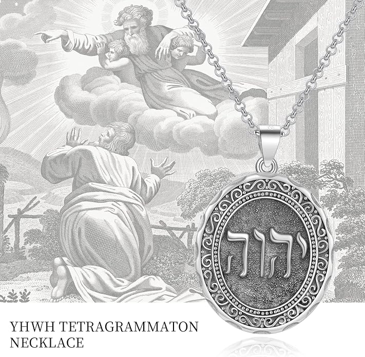 Tetragrammaton/Thors Hammer/Viking Axe/Jewish/Yahweh Necklace for Men 925 Sterling Silver Viking Norse Pagan Jewelry Gifts for Women