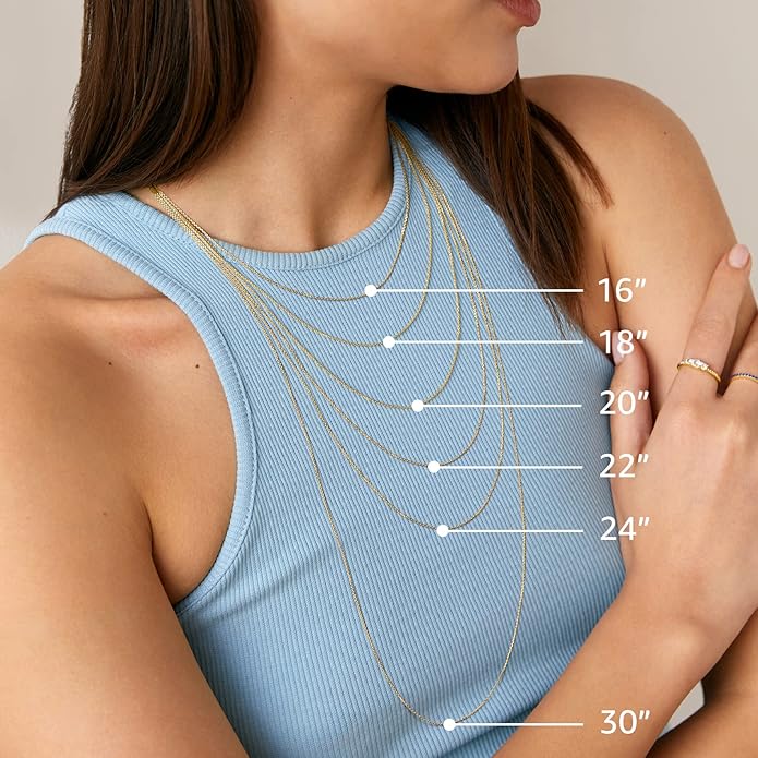 PAVOI 22K Gold Plated Chain Necklace For Women | Italian Solid 925 Sterling Silver Necklace for Men | Cuban Link, Rope, Snake & Rope Diamond-Cut Herringbone | Trendy Unisex Jewelry