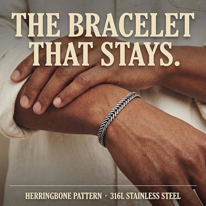 Galis Chain Bracelets For Men - Premium Stainless Steel, Silver, Gold Plated Non Tarnish - Mens Jewelry, Fathers Day Gift