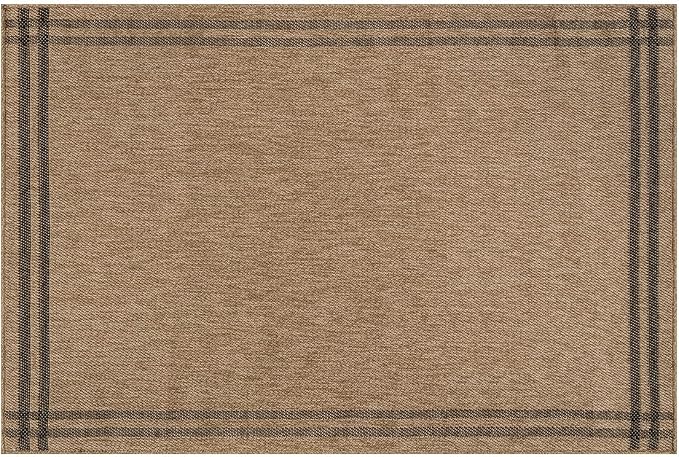 Luul Home Easy Jute Rugs 2x3 Bordered Natural Color Living Room Indoor Outdoor Door Mat for Patio and Kitchen Rug High Traffic Washable Easy to Clean Solid Boho Woven Design Outside Carpet (2 x 3)
