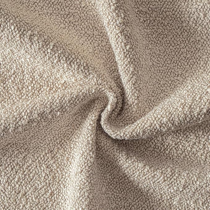MIULEE 18x18 Decorative Lumbar Boucle Couch Pillow Covers Oatmeal | Set of 2 Textured Neutral Throw Pillow Covers, Accent Solid Pillowcases, Sofa Living Room Home Decor