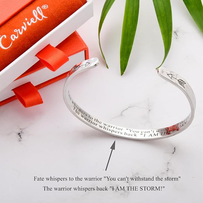Carviell Bracelet - Gifts for Women – Inspirational, Friendship, Love, Mom, Daughter, Sister, Christian, Graduation, Memorial & Wedding Gifts – 100+ Phrases – Stainless Steel, Gift-Ready