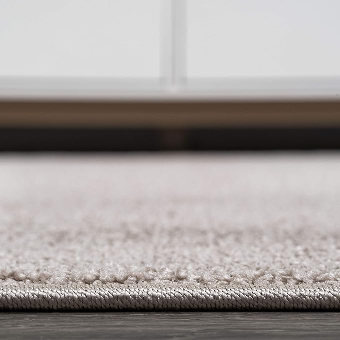 JONATHAN Y Haze Solid Low-Pile Beige Runner Rug 2x12, Coastal,Bohemian,Minimalist,Classic, Easy-Cleaning for Living Room,Bedroom,Kitchen,Pet Friendly,Non-Shedding (SEU100G-212)