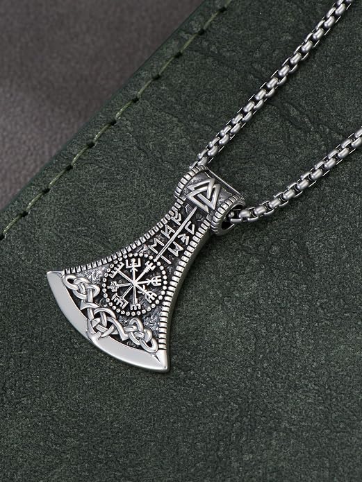 Norse Viking Thor Hammer Necklace 925 Sterling Silver Nordic Mjolnir Necklace Viking Talisman Jewelry Gift for Men