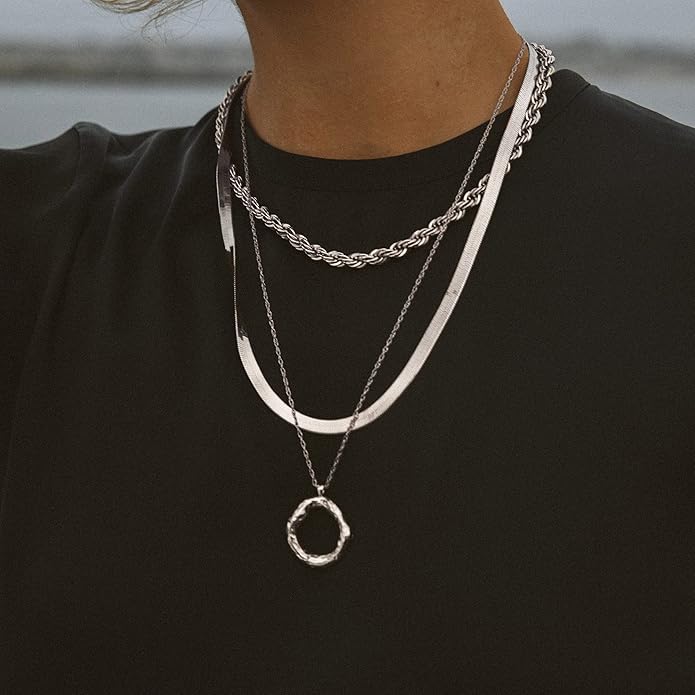 DEARMAY 14K Gold Plated Herringbone Necklaces for Women, Dainty Gold Snake Choker Chain Non Tarnish Trendy Simple Thin & Chunky Options Neckalce 1.5/3/5/6/8mm Chain Jewelry for Gifts