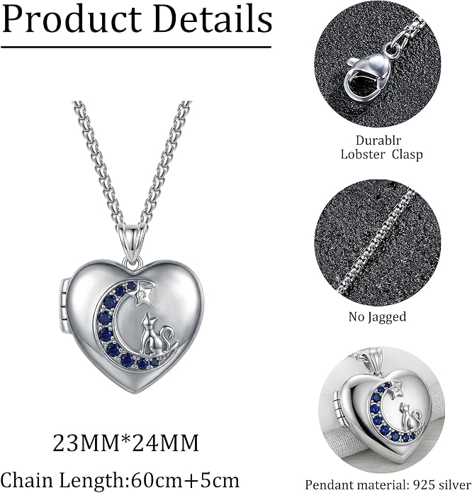 925 Sterling Silver Necklace for Men Women, Birthday Keepsake Jewelry Gifts for Mom Dad Friend