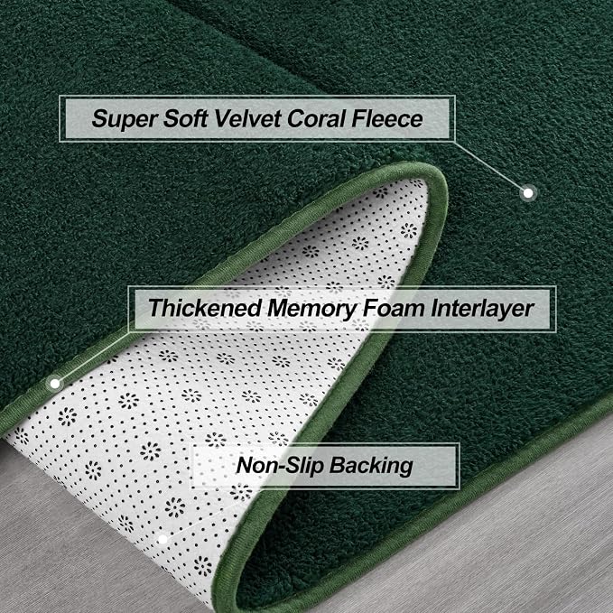 Gifeas Large Ultra Soft Modern Area Rugs for Living Room Bedroom, 7x10 Feet Deep Green Thickened Memory Foam Indoor Solid Minimalist Carpets, Non-Slip Comfy Rug for Boys Girls Nursery Room Home Decor