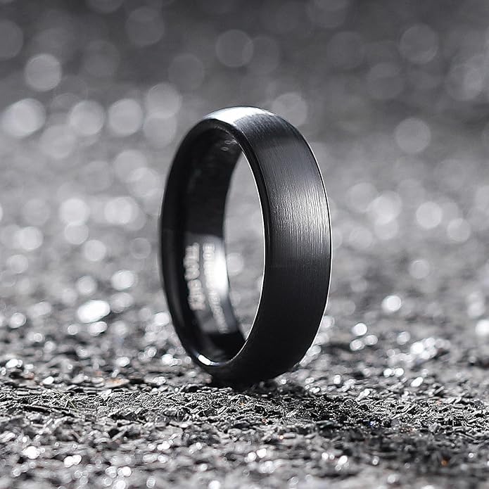King Will Wedding Band for Men Women, 2/4/6/7/8mm Domed Matte Brushed Tungsten Carbide Rings, Solid/Dual Color Engagement Rings, Comfort Fit
