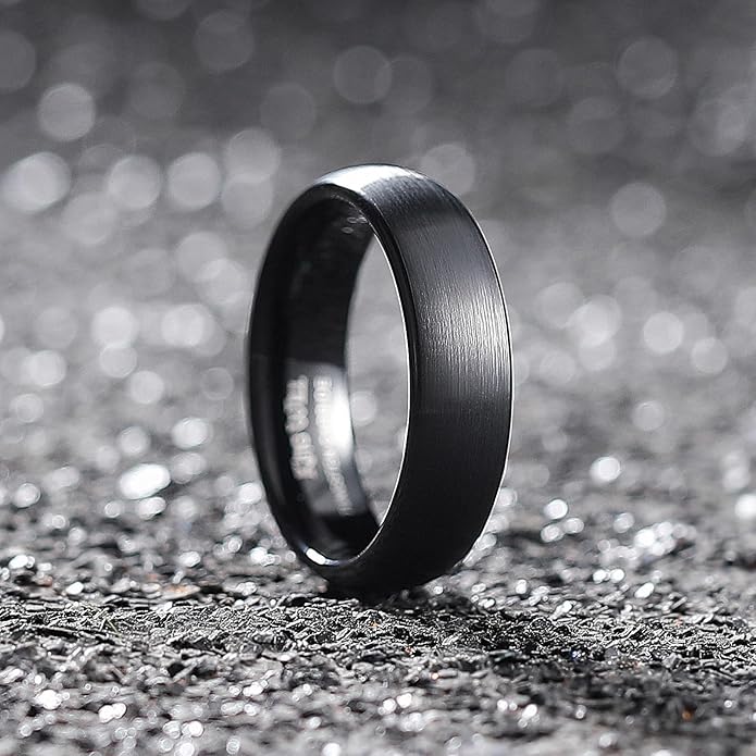 King Will Wedding Band for Men Women, 2/4/6/7/8mm Domed Matte Brushed Tungsten Carbide Rings, Solid/Dual Color Engagement Rings, Comfort Fit