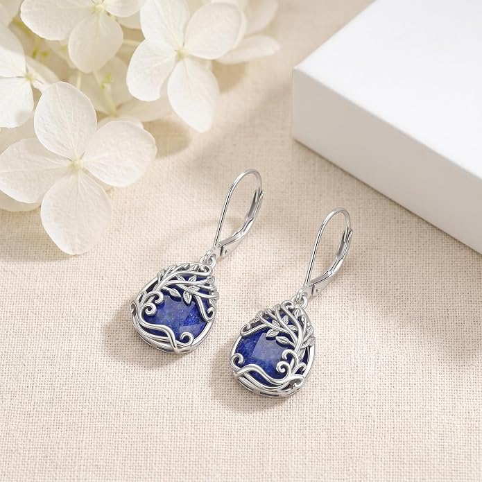 Teardrop Tree of Life/Filigree Earrings for Women Dangle Leverback Earrings Jewelry Gift Anniversary For Her