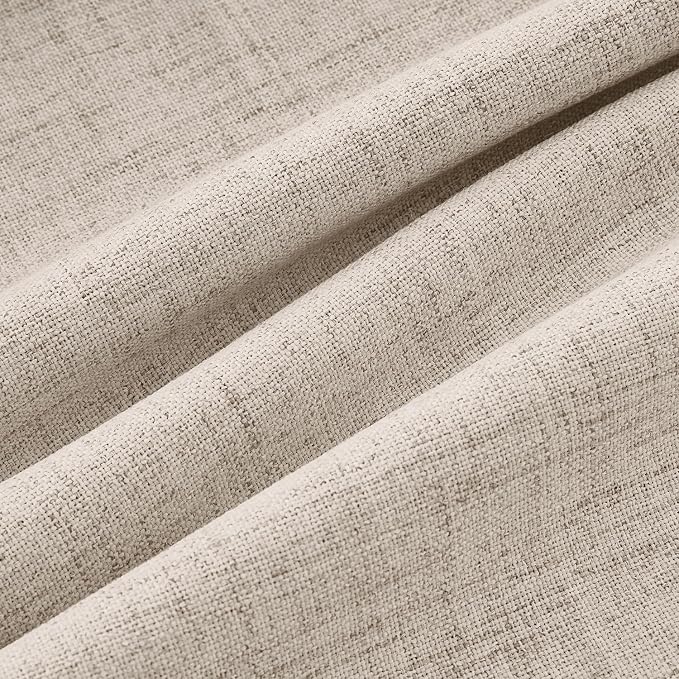 MIULEE 100% Blackout Linen Curtains for Bedroom 42 x 84 Inch Taupe 2 Panels | Thermal Insulated, Room Darkening Drapes for Living Room, Back Tab Rod Pocket Pinch Pleated, Solid Luxury Decor