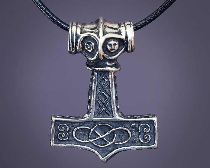 Baldur Jewelry - Thors Hammer Necklace Pendant Mjölnir - Viking Norse Thor Hammer Pendant Viking Jewelry - Thor Necklace - Thor Gifts for Men - Viking Necklace for Men
