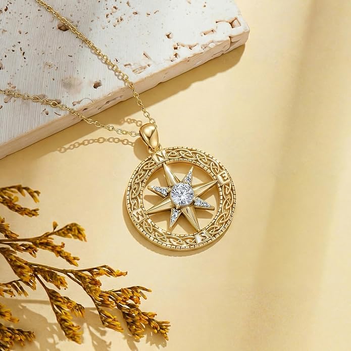 Compass/Sailboat/Lighthouse/Rudder Anchor Necklace for Women 18K Gold Plated Nautical Navy Jewelry Sea Lover Sailor Necklace Mothers Day Gifts for Women Mom Wife