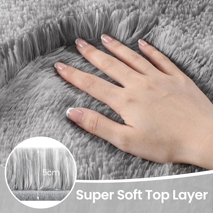 Sour Lemon 5x7 Area Rugs, Large Area Rug 5 x7, Washable Area Rugs, Bedroom Area Rug Shag Shaggy Carpet Soft Plush Furry Bedside Fluffy Rug for Living Room Kids Girls Boys Home Decor Anti Slip