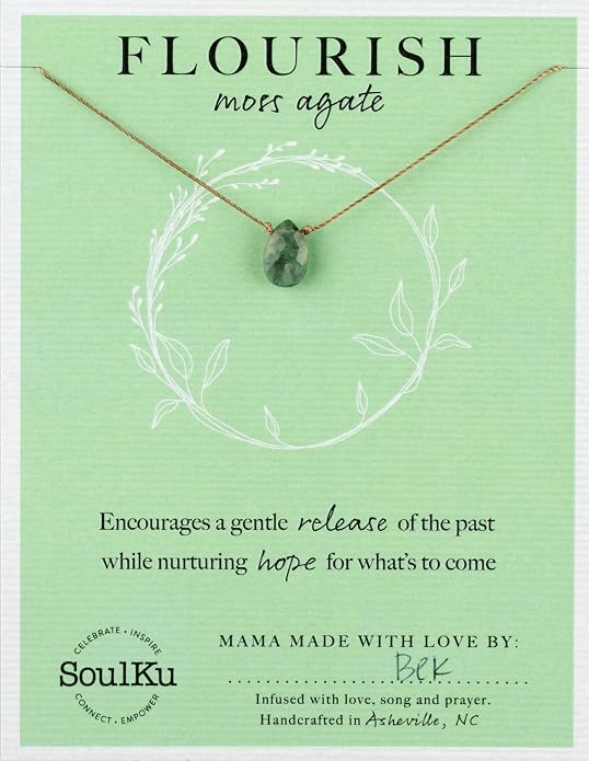 SOULKU Handcrafted Necklace, Empowerment Jewelry With Healing Crystal, Inspirational Jewelry For Women, Mom & Sister Gifts, 2" Extender With Lobster Clasp, 16" Nylon Cord