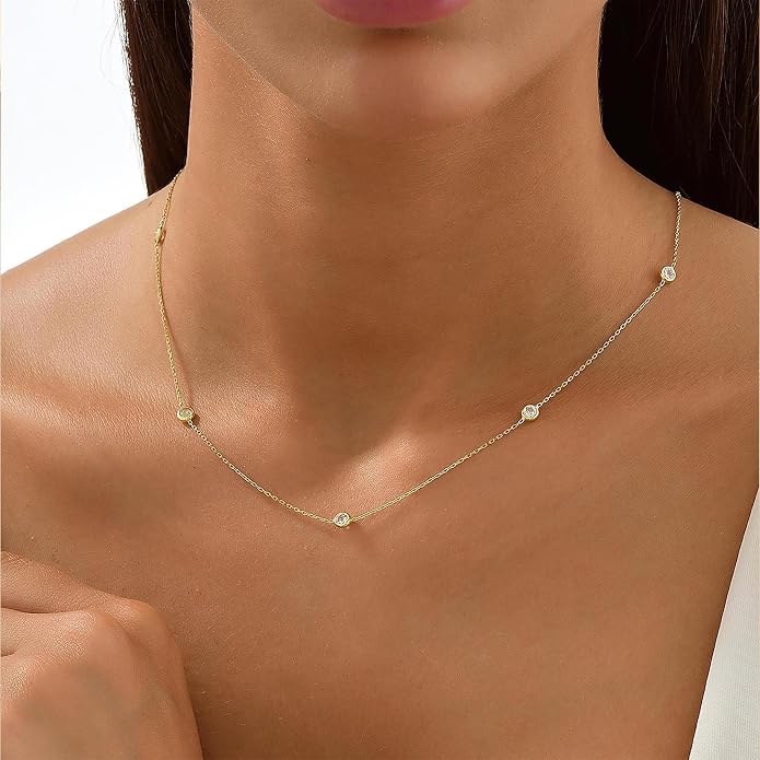 BAYLAY Gold Chain Necklace for Women - 18K Gold Plated Necklace Chain Dainty Gold Necklace for Women Gold Chain Gold Necklace Gold Jewelry Gifts Size 16/18/20/22/24/26 Inch