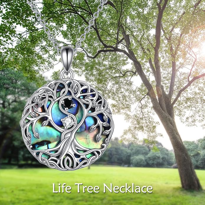 YFN Tree of Life Necklace Sterling Silver Celtic Knot Tree Pendant Jewelry Gifts for Women Men