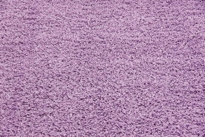 Unique Loom Solid Shag Collection Area Rug (8' Square, Lilac)